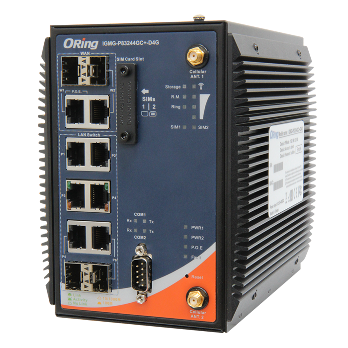 ORing IGMG-P83244GC+-D4G industrial IoT gateway