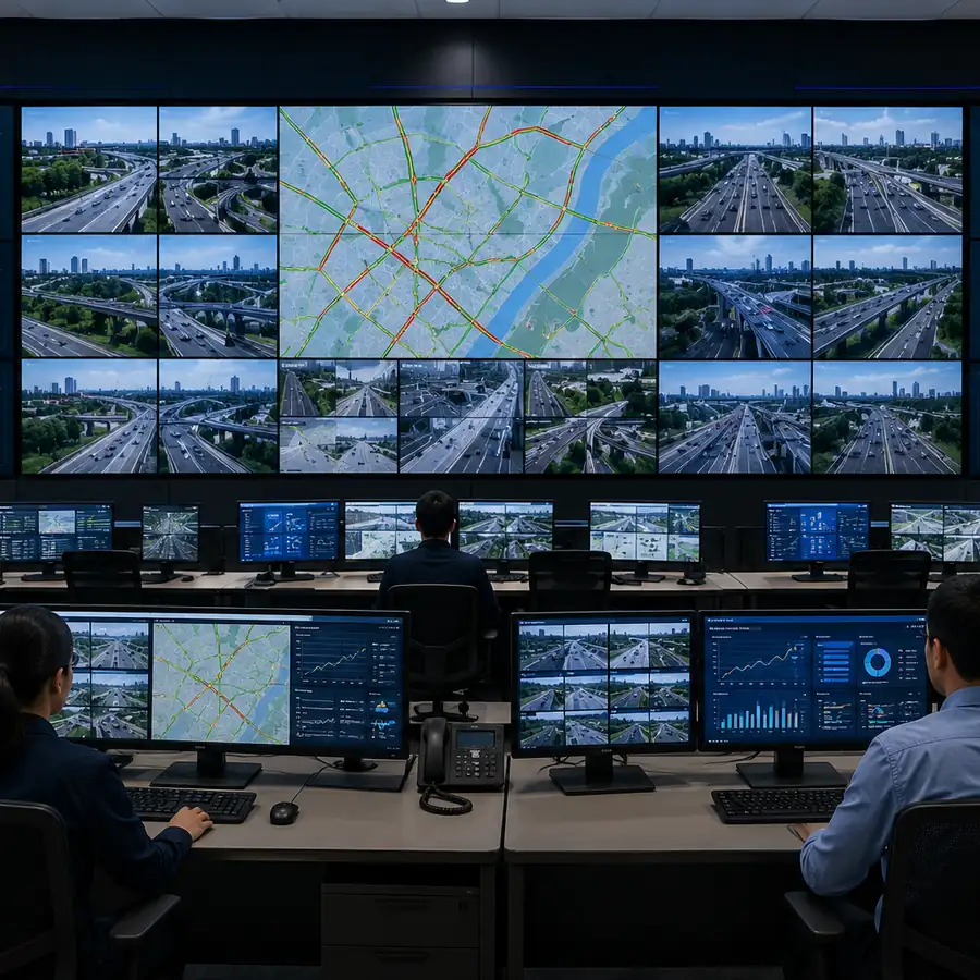 Traffic management center monitoring room