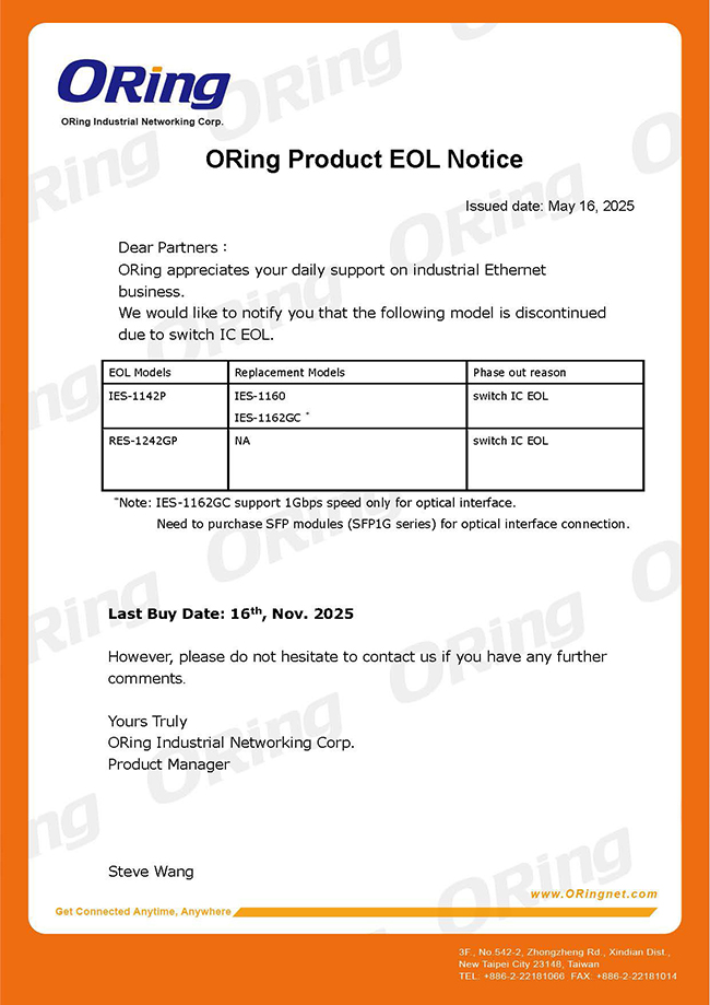 EOL IES 1142P RES 1242GP Series 650