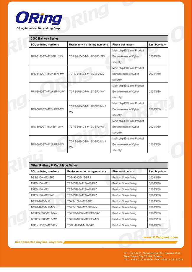 650 EOL Notice Railway Series 20260731 02