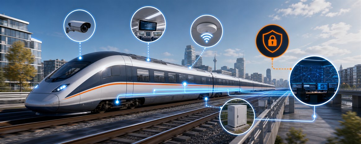 Next-generation railway communication network illustration