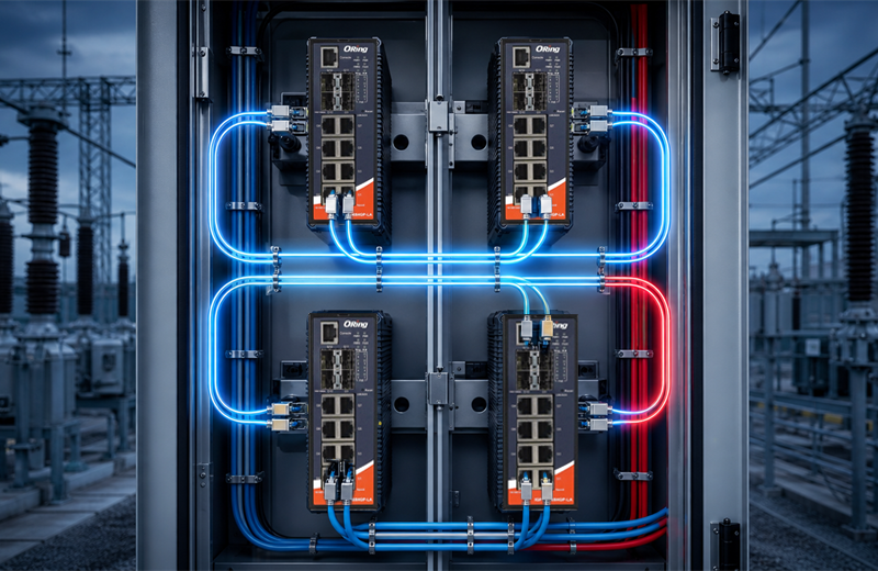 HSR and PRP redundant substation network paths